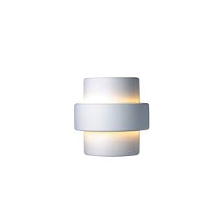 Justice Design Ambiance - Large Step Wall Sconce - Bisque - E26 - Incandescent
