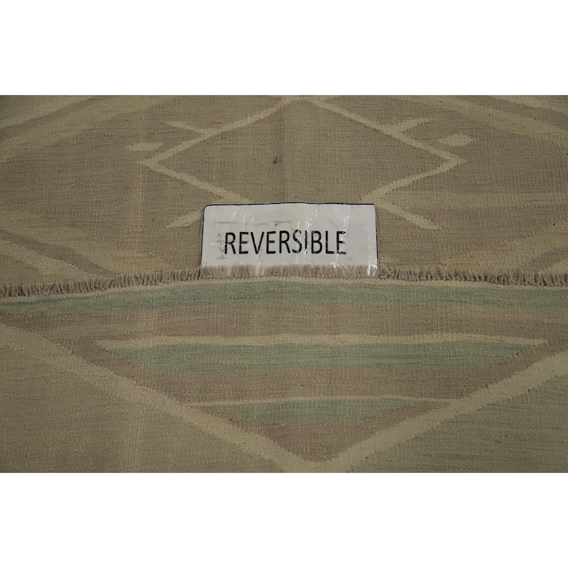 Hand Woven Oriental 100% Wool Carpet Southwestern Modern Beige & Ivories Kilim Area Rug - 6' 5'' X 4' 8''