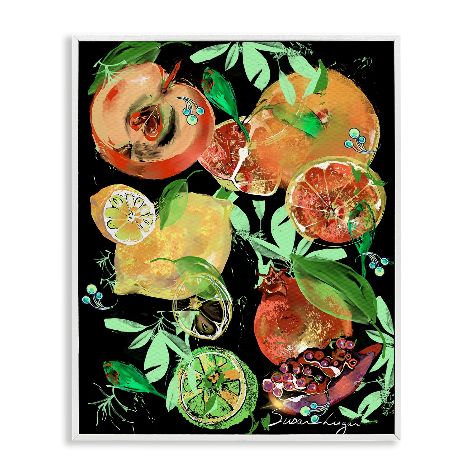 Stupell Fruit Medley Combo Framed Giclee Art Design By Susan Lugar