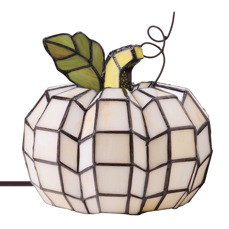 9" H Patch the Pumpkin Stained Glass Accent Lamp - 8.25"L x 8.25"W x 9"H