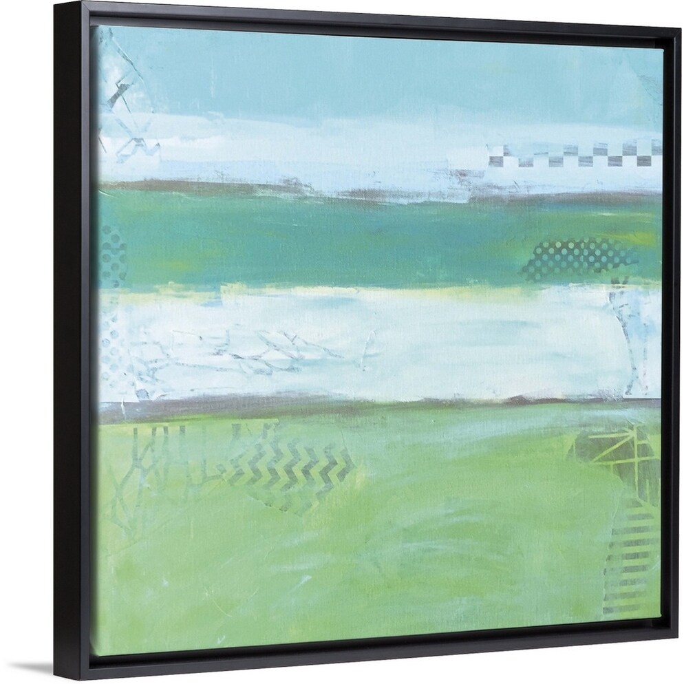 Shop Sea Glass Iv Black Float Frame Canvas Art Overstock