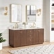 preview thumbnail 12 of 126, Oza Bath Vanity with Quartz Stone Top and Mirror