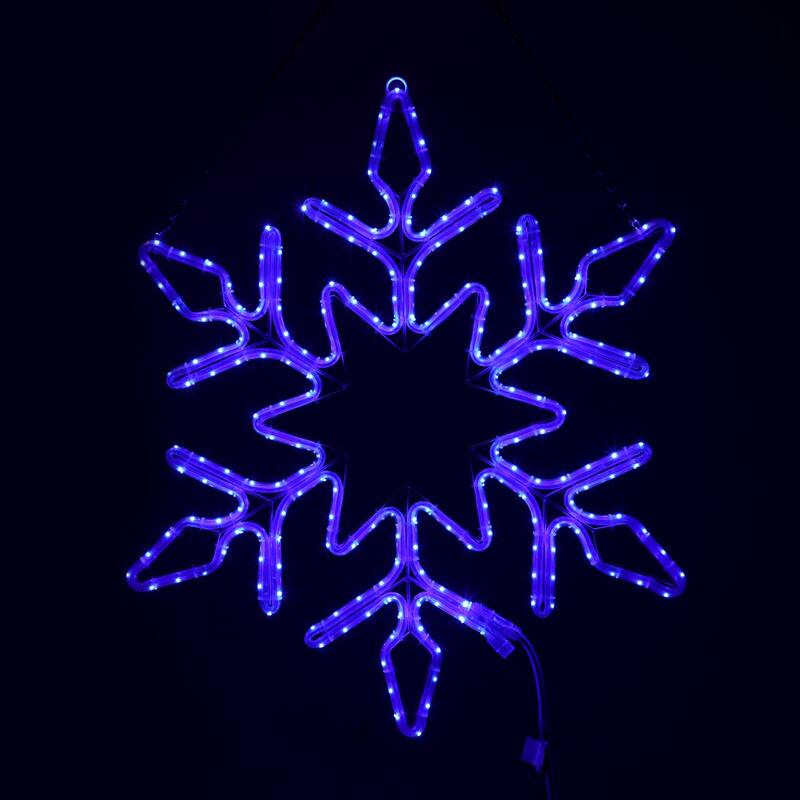 Christmas 2 ft. Blue Rope Snowflake with Twinkle Lights