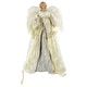 preview thumbnail 1 of 12, 18" Lighted Angel in a Dress Christmas Tree Topper - Warm White Lights White and Gold