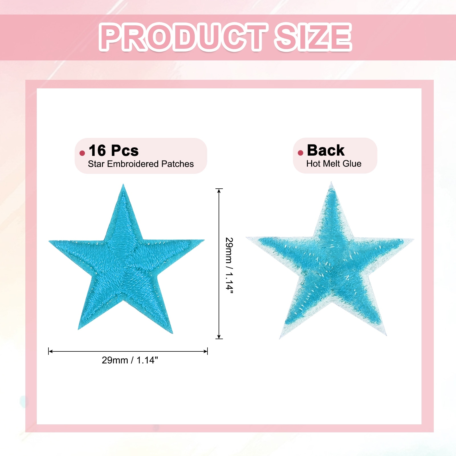 Iron on Star Patches, Sew on Star Embroidered Patches, Decorative Repair Patch Applique for Backpacks