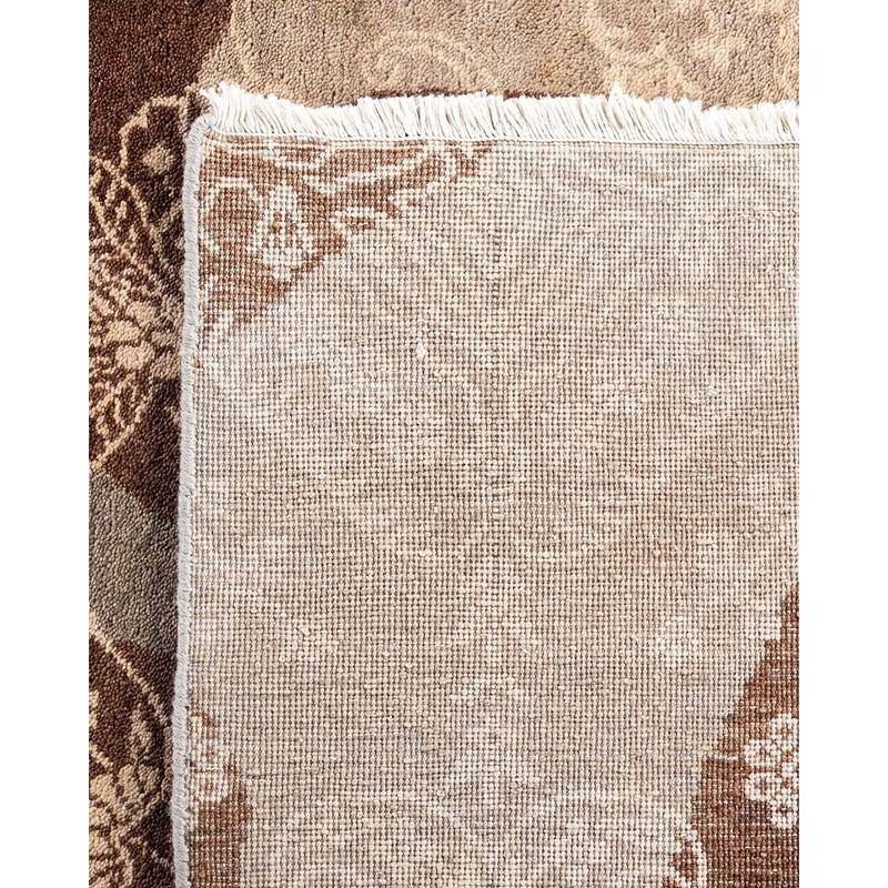 Ikat One-of-a-Kind Hand-Knotted Area Rug, Ivory - 9' 2" x 12' 4"