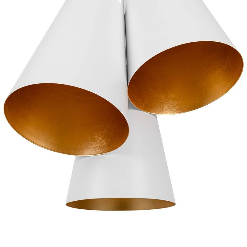Scandinavian 3-Light Cluster Iron Cone Shade Pendant Chandelier