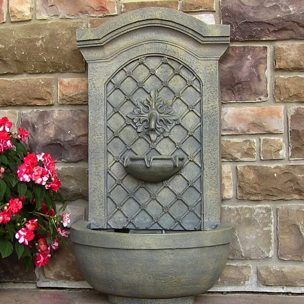 Sunnydaze Rosette Solar On Demand Outdoor Wall Water Fountain Lead