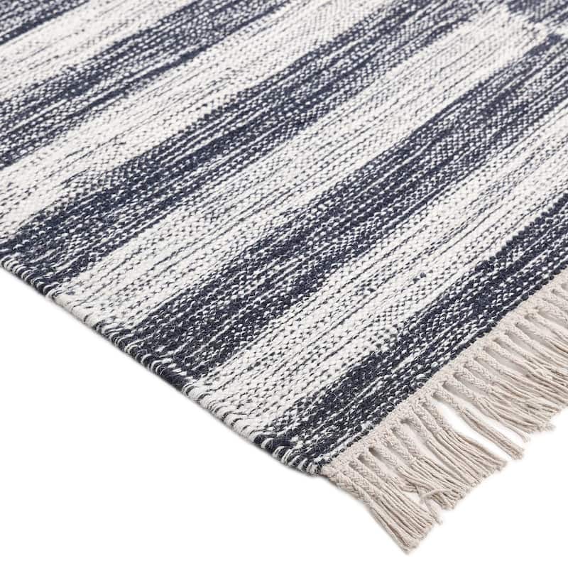 Overton Handmade Modern Contemporary Striped Area Rug