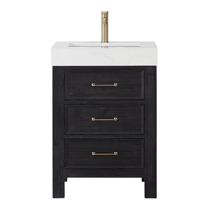Leon 24 in. Single Bathroom Vanity with Composite Stone Top