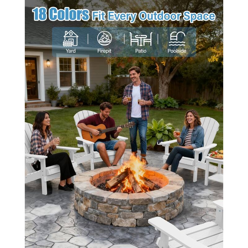 WINSOON All Weather HIPS Outdoor Plastic Adirondack Chairs