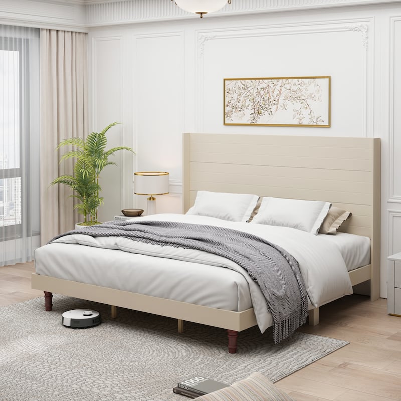 King Size High Headboard Bed with sturdy legs