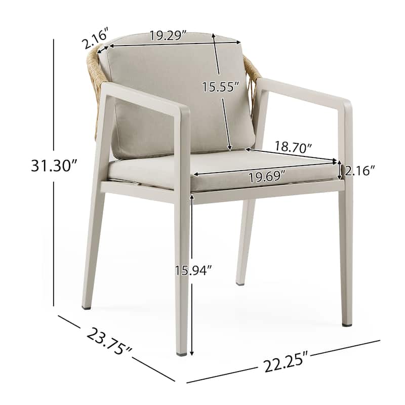 Oaklen All Weather Outdoor Patio Dining Chairs with Cushions (Set of 2) by Christopher Knight Home