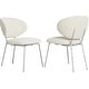 preview thumbnail 6 of 48, White Velvet Dining Chairs with Hammered Finish Metal Legs Silver - Set of 2