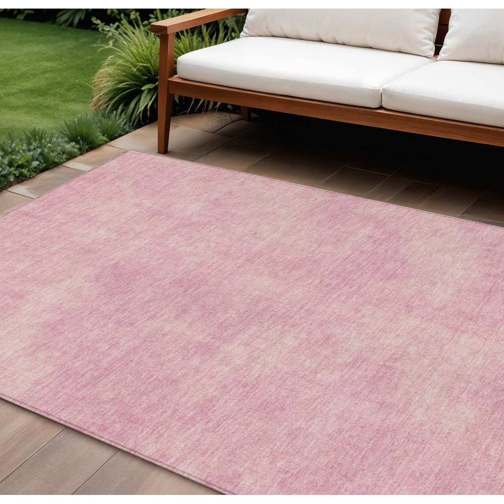 HomeRoots Solid Color Transitional Rectangle Outdoor Rug