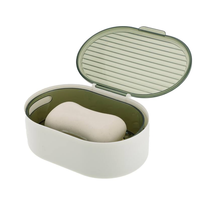 Portable Double Layer Soap Dish for Bathroom 5.91"x4.33"x2.17" 1 Pc