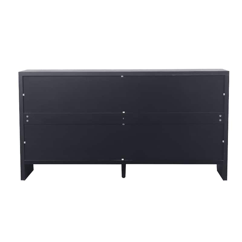 Wooden 4-Door Sideboard with Antique Finish, Ideal for Living Room, Kitchen, or Office Storage
