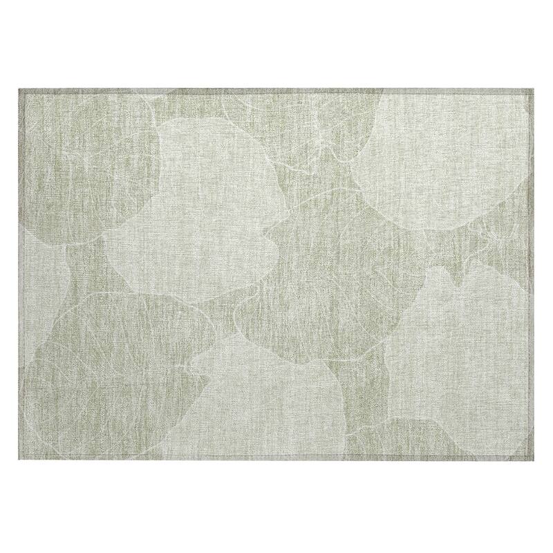 Machine Washable Indoor/ Outdoor Tropical Floral Chantille Rug