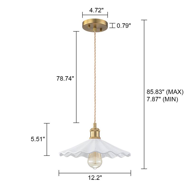 1-Light White Ceramic Petal Pendant Light, Modern Floral Design for Kitchen Island