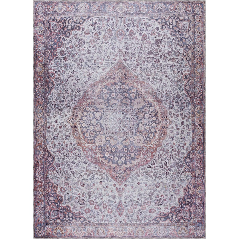 Hauteloom Georgia Machine Washable Persian Oriental Traditional Area Rug