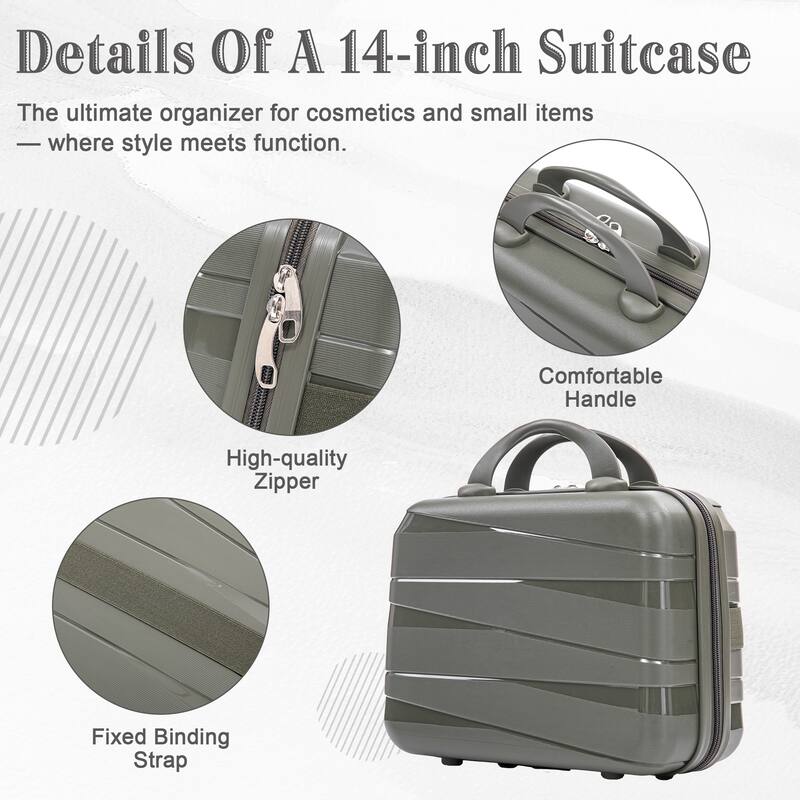 14IN 20IN 24IN 28IN 4 pcs/set in PP Spinner Wheel Luggage, Carry on Suitcase, Iron Pull Rod, Combination Password Lock