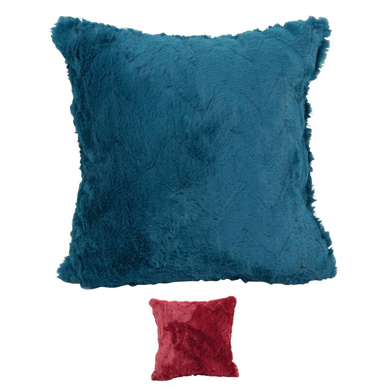 Blazing Needles 17-inch Square Synthetic Fur Throw Pillow