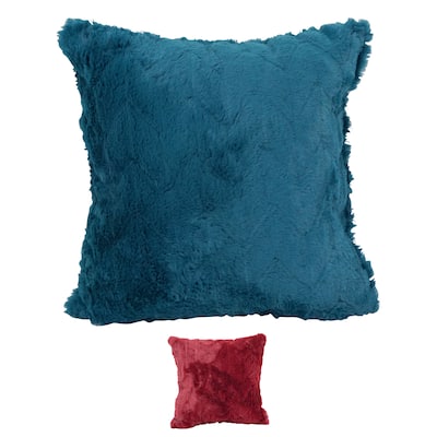 Blazing Needles 17-inch Square Synthetic Fur Throw Pillow