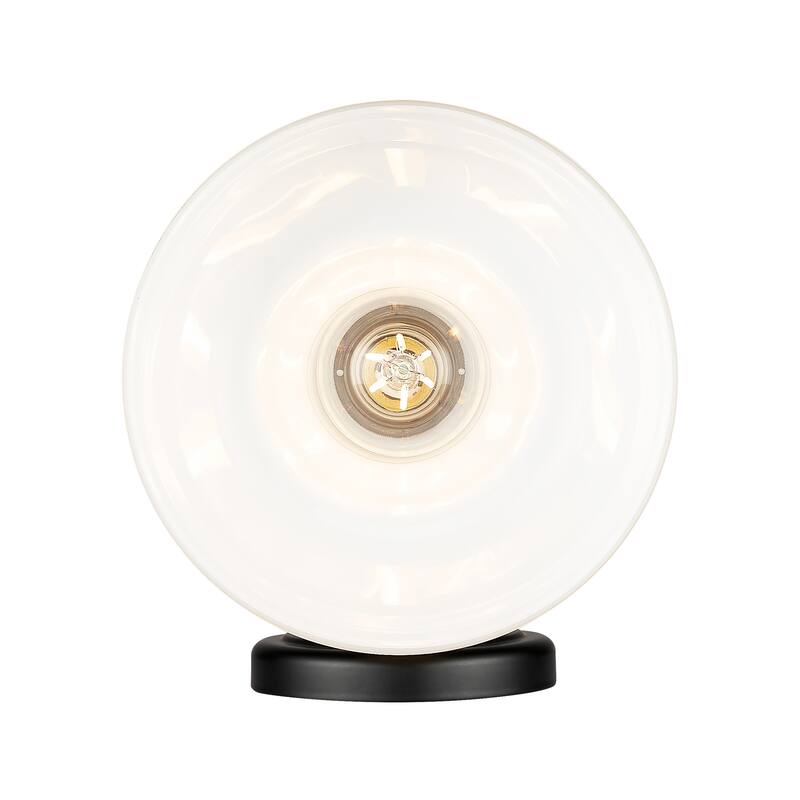 Yep by Golden Lighting Carver 1-light Vanity in Matte Black and Vintage Milk Glass