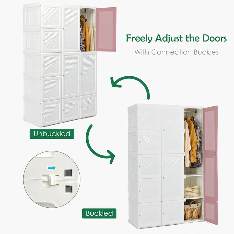 Costway Portable Closet Clothes Modern Foldable Armoire Wardrobe - See Details