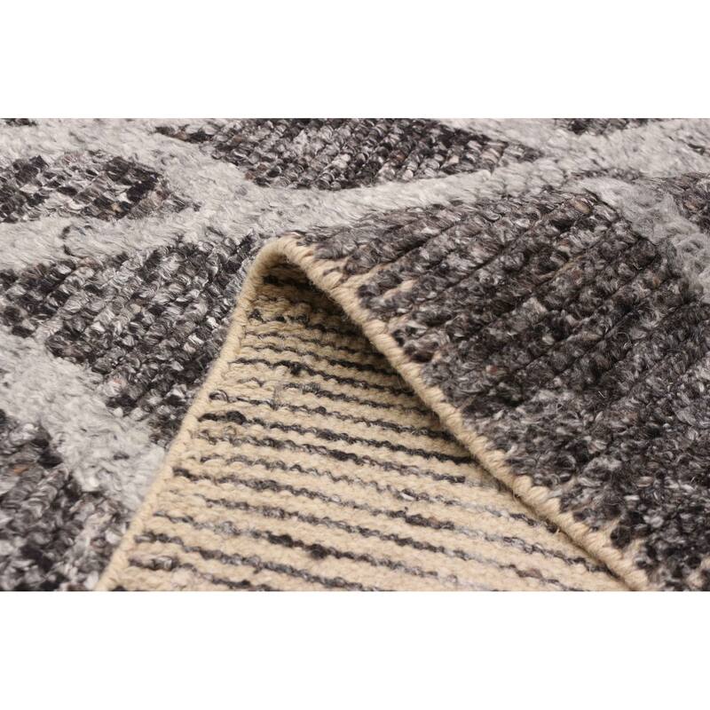 ECARPETGALLERY Hand-knotted Tangier Dark Grey Wool Rug - 8'2 x 10'0