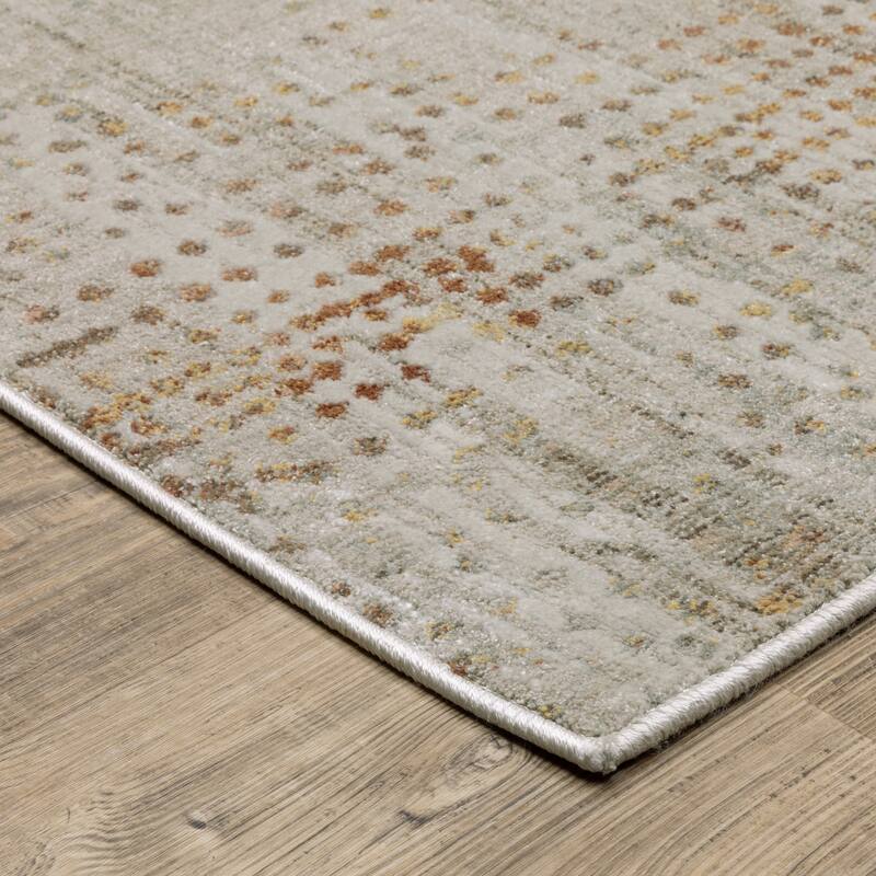Melody Distressed Abstract Grey/ Gold Area Rug