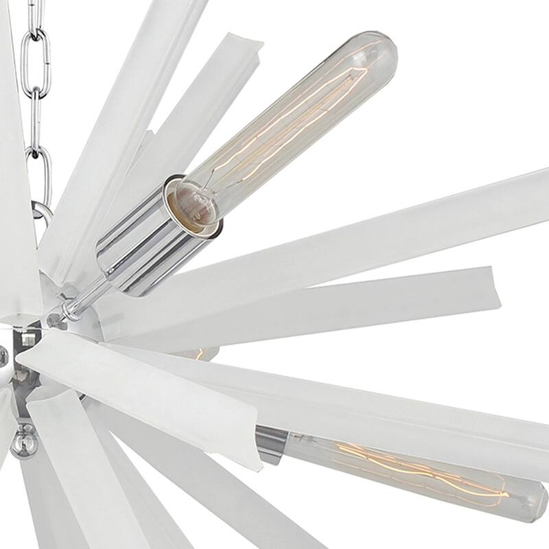 Currier 9 Light Sputnik Chandellier in Chrome and White Crystals