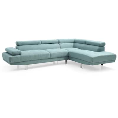 Adjustable Twill L Shape Sectional Sofa - 109" - Teal
