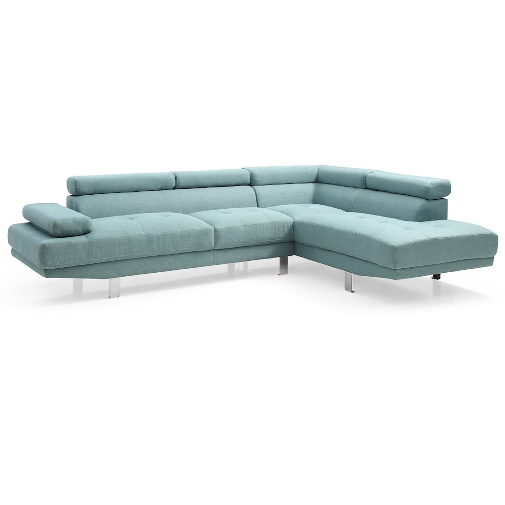 Adjustable Twill L Shape Sectional Sofa - 109" - Teal