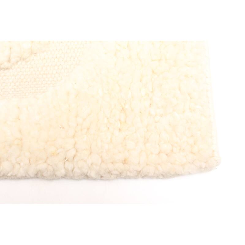 ECARPETGALLERY Hand-knotted Tangier Cream Wool Rug - 5'6 x 7'11