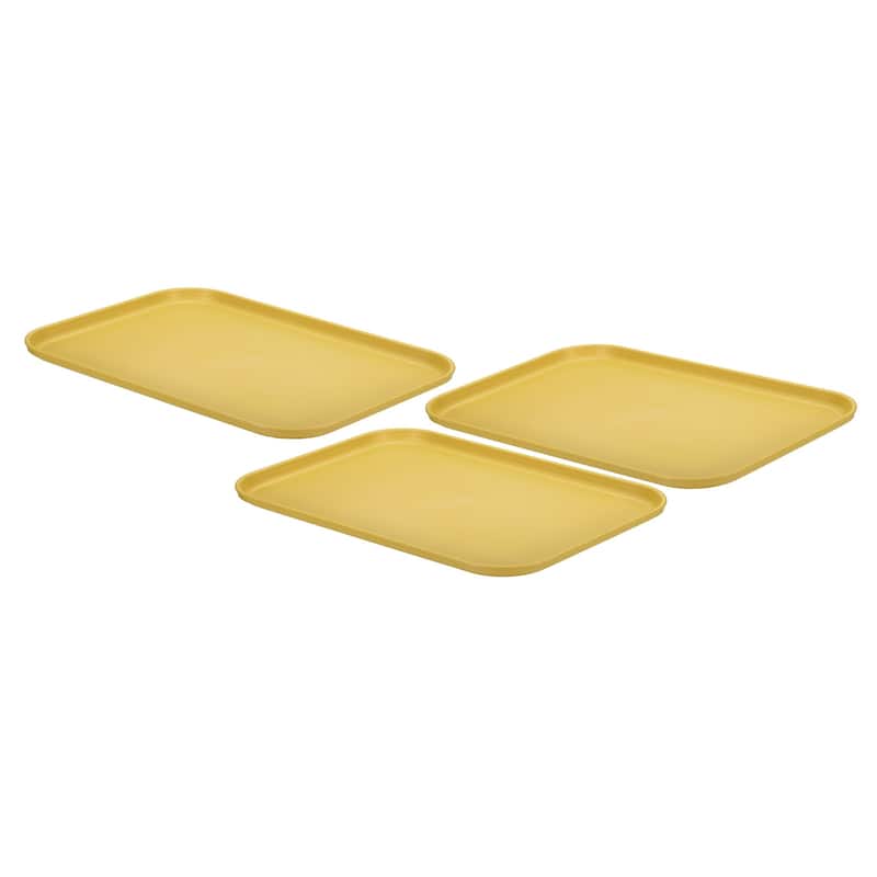 3Pcs Plastic Fast Food Serving Tray 12.2" x 8.9", Serving Platter - 12.2" x 8.9"