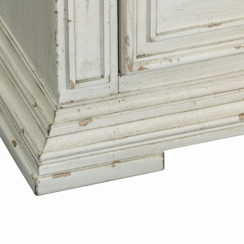 Big Valley Whitestone Distressed 2 Drawer Night Stand Charging Station