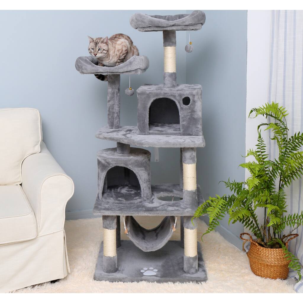 Nestfair 57 inches Multi-Level Cat Tree with Cozy Perches