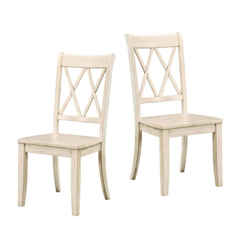 Casual Teal Finish Side Chairs Set of 2 Pine Veneer Transitional Double-X Back Design Dining Room Furniture