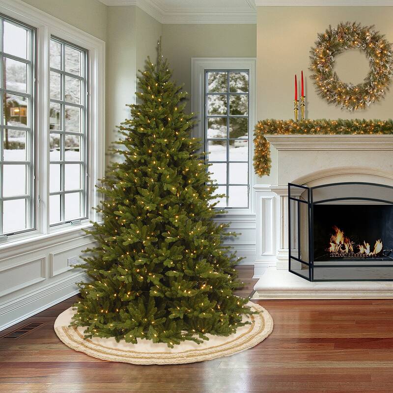 National Tree Company 52 in. HGTV Home Collection Fringe Detail Tree Skirt, Off White - 52 in