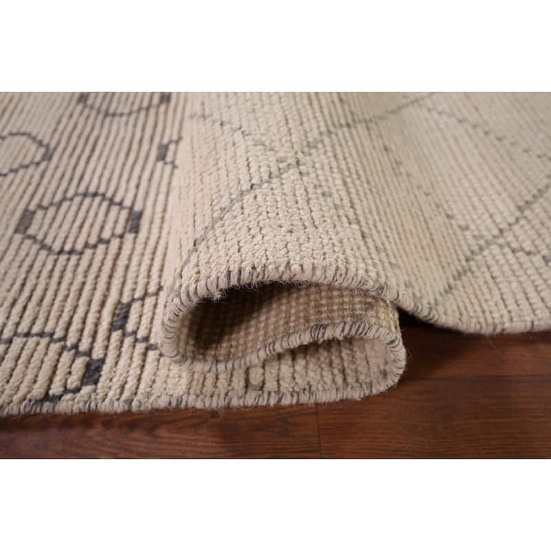 All-Over Trellis Moroccan Modern Area Rug Handmade Wool Carpet - 7'0"x 10'10"