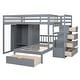 preview thumbnail 23 of 28, Space-Saving Design Full Over Twin Bunk Bed with Wardrobe, Convenient Footboard Drawer