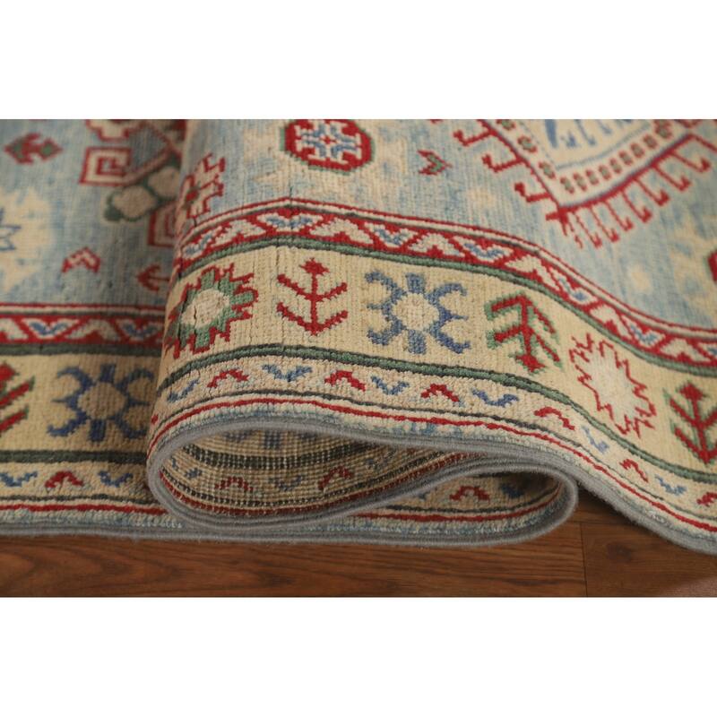 Blue Kazak Runner Rug Handmade Oriental Wool Carpet - 2'8" x 15'8"