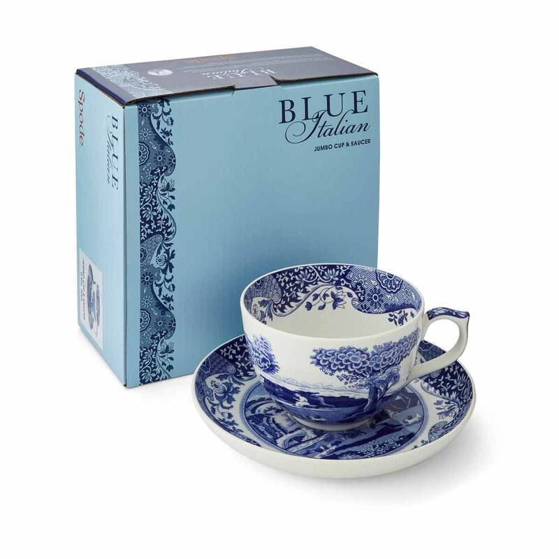Spode Blue Italian Jumbo Cup and Saucer Set