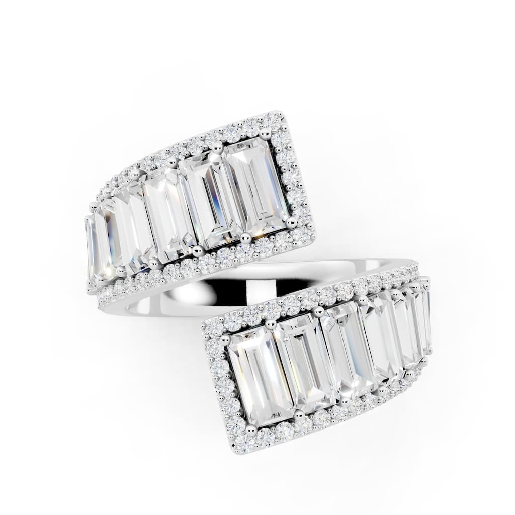 Auriya 14k Gold 3ctw Baguette Lab Grown Diamond Fashion Ring (E-F VS)