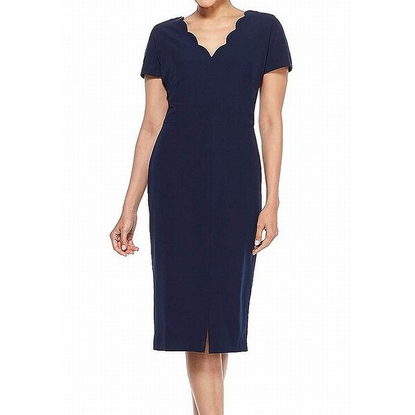 maggy london scallop sheath dress