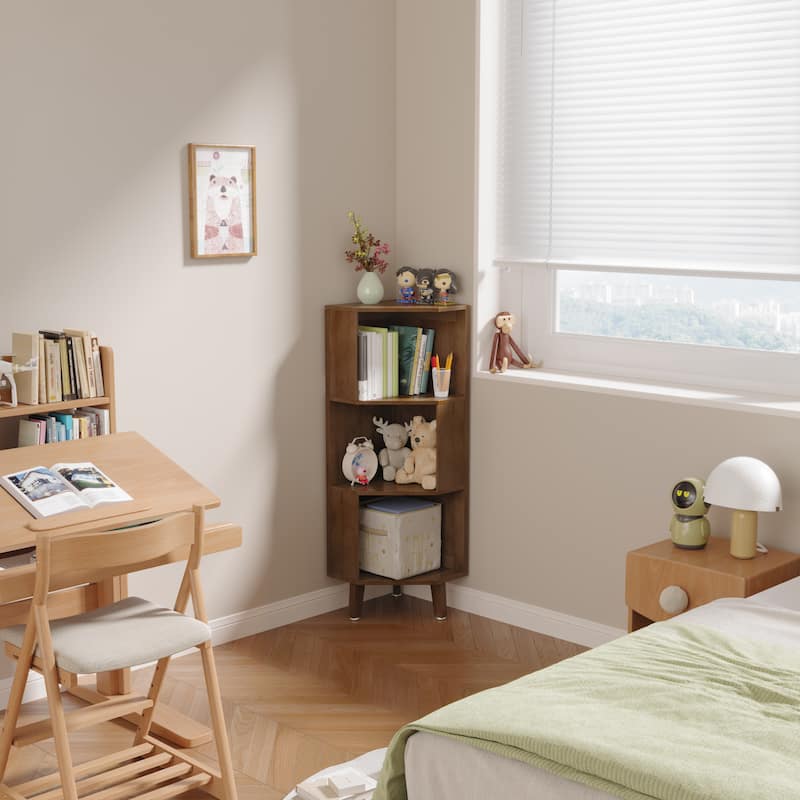 Kids Bookshelf, Premium Corner Bookshelf, Children Book Rack, Bookcase - 22" x 13.8" x 45.3"