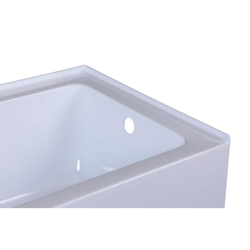 Indigo Home Alcove Soaking Bathtub 32x60 inch Right Drain in Glossy White