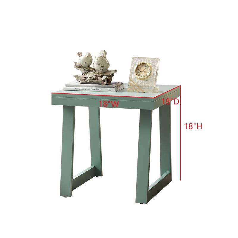 Charlie Modern Wood End Table with Open Storage Shelf - 18"L x 18"W x 18"H