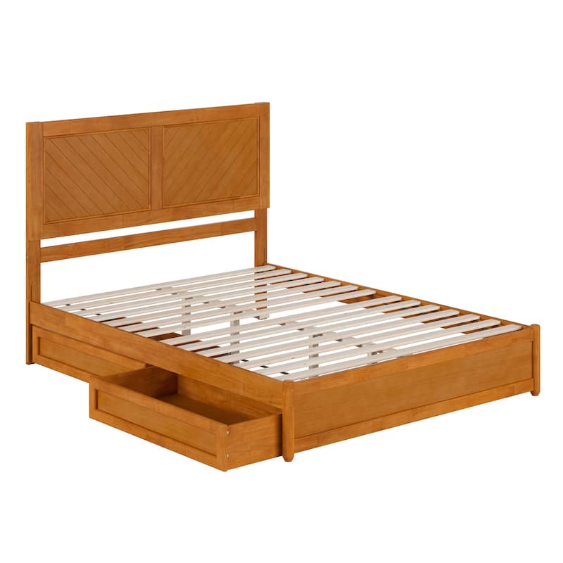 Clayton Platform Bed with Panel Footboard and Storage Drawers